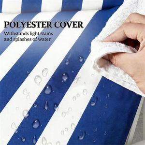 Set di 2 Cuscini Blu Scuro e Bianchi per Sedia da Esterno, Cuscini Premium per Esterni - Product Image 4