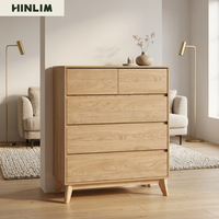 Aparador Moderno de Madera para Comedor con 5 Cajones, Mueble de Almacenamiento Estilo Escandinavo