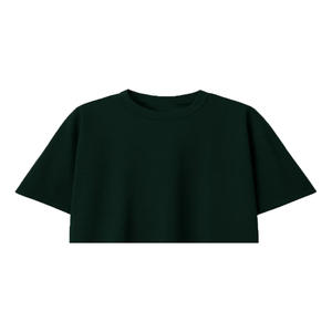 Camiseta de Manga Larga con Cuello Redondo y Bordado para Mujer, Talla Grande, 100% Algodón Orgánico, Transpirable, Ecológica, Verde Oscuro - Product Image 2