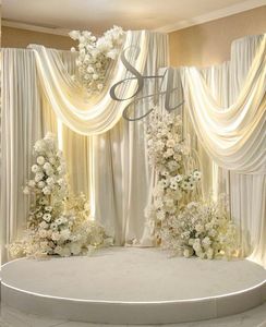 Flores Artificiales para Boda, Serie Blanca, Rosa de Seda, Phalaenopsis, Lirio, Hortensia, Baby's Breath, Ramo de Novia, Fondo para Fotografía - Product Image 2