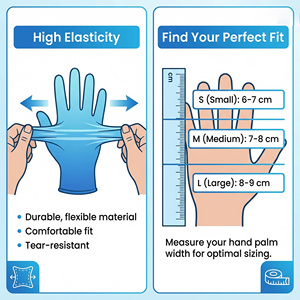 Gants d'examen en <span class=keywords><strong>latex</strong></span> TEXNET sans <span class=keywords><strong>poudre</strong></span>, médicaux, jetables, sans plastique, Classe I, 9 et 12 pouces - Product Image 4