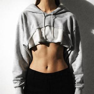 Nouveau Hoodie Court Femme 2026 le Plus Vendu – Sweat-shirt Court à Manches Longues Décontracté Streetwear Pull-over Fitness & Détente - Product Image 1
