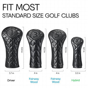 Vente en gros, fabrication OEM, logo brodé personnalisé, housses de tête de club de golf de haute qualité, imperméables, en cuir véritable - Product Image 6