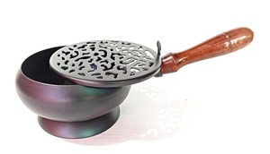 Brûleur d'encens arabe traditionnel haut de gamme, résistant à la chaleur, avec poignée en bois, support en métal pour charbon de bois, pour Oud, encens de temple, écologique - Product Image 4