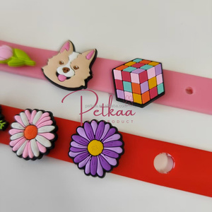 Petkaa Custom PVC Waterproof <strong>Collar</strong> Colorful with Cute <strong>Dog</strong> <strong>Collar</strong> <strong>Charms</strong> Adjustable Metal Buckle Designer Wholesale High Quality - Product Image 1