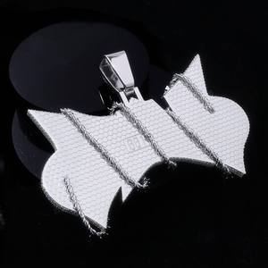 Custom High Quality 925 Silver Moissanite Charm Rapper Pendant Hip Hop Jewelry Necklace Iced Fashion Trendy Unisex - Product Image 4