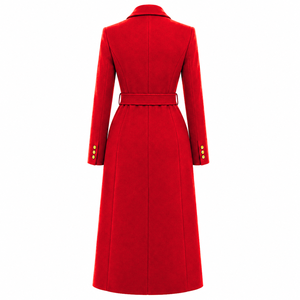 Manteau Trench Long Ceinturé Croisé pour Femme NSPDK Sorority, Col Cranté, Manches Longues, Coupe Ajustée, Vêtement d'extérieur Formel - Product Image 4