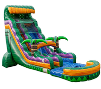 Toboggan aquatique gonflable en PVC certifié CE, taille et couleur personnalisées, toboggan en forme de palmier pour enfants, 500 cm