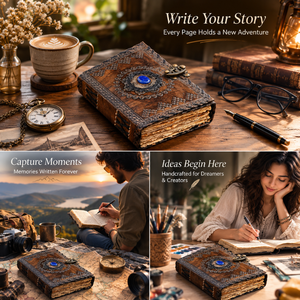 Lapis Lazuli Leather Journal Handmade Book A5 Gift Shadows Vintage Grimoire Notebook Embossed Leather Diary Antique Lock Blank - Product Image 3