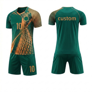 Free Shipping Private Label Soccer Uniform Automated Cutting Breathable Quick Dry Sublimation Jersey & Shorts Football Kit - Product Image 2