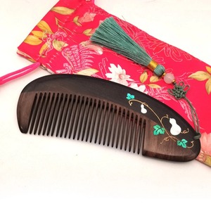 Peigne à cheveux en bois écologique, poli, démêlant, pour cheveux longs, bouclés et soin de la barbe, usage domestique - Product Image 5