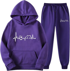 Conjunto de Sudadera con Capucha Casual Ecológica Forrada de Polar, Cómodo, Ligero, Transpirable, de Longitud Completa, para Otoño - Product Image 2