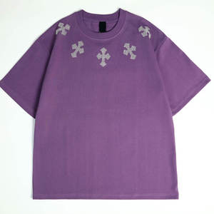 Camiseta de Algodón 100% con Pedrería, Fabricada en Pakistán, Ligera, MOQ Bajo, Color Personalizado, Alta Calidad, Transpirable, para Hombre - Product Image 1