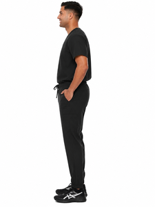 Precio al por mayor Conjuntos de uniformes médicos de punto de elastano con cuello en V personalizados, pantalones con bolsillos de alta calidad y cintura elástica, unisex, con detección de agujas - Product Image 3