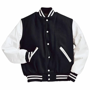 Mens Wool Varsity <b>Jacket</b> with Custom Chenille Geometric/Argyle Pattern Sherpa Lining Hooded <b>Winter</b> Wear-Letterman Style - Product Image 2