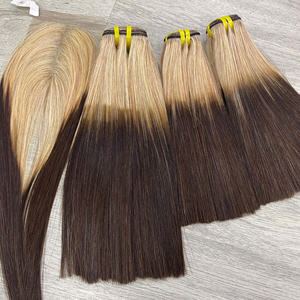 Prix usine 100% brut vierge vietnamien trame humaine dentelle perruque os droit Ombre brun couleur Super Double dessiné Extensions de cheveux - Product Image 1