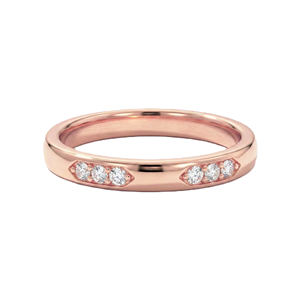 9K 10K 14K 18K Solid <b>Gold</b> Wedding Band <b>Ring</b> Minimalist Flush <b>Set</b> Diamond <b>Ring</b> Stackable Anniversary Band Round Lab Grown Diamond - Product Image 2