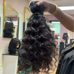 Extensiones de cabello humano ondulado profundo indio de 20 pulgadas de alta calidad 100% paquetes de cabello humano ondulado profundo suelto virgen para venta al por mayor - Product Image 1