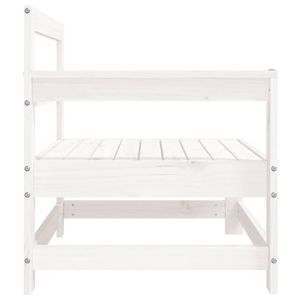 Sofá Esquinero Compacto para Jardín de Madera de Pino Macizo Blanco y Contrachapado - Product Image 4