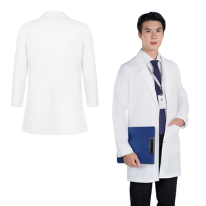 Batas de Laboratorio Blancas de Algodón/Spandex para Hospital, Uniformes Médicos para Doctores y Enfermeras, Clínicas, OEM, Marca Privada, Pedidos al por Mayor - Product Image 1