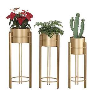 Jardinières en métal plaqué or de haute qualité, jardinières décoratives en tôle pour la maison, pots et jardinières à fleurs modernes en fer indien à prix abordable - Product Image 4