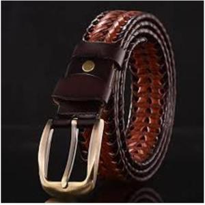 Cinturones de Cuero Genuino a Precio Accesible con Hebilla de Latón Chapada en Oro, Ecológicos, Duraderos, Diseños Personalizables, Cinturón Formal para Hombre - Product Image 1