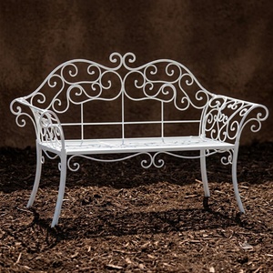 Weatherproof Powder Coated Wrought Iron European Design KHP Park <b>Bench</b> Custom Hand Forged <b>Metal</b> <b>Garden</b> Long Chair 2-Seater - Product Image 3