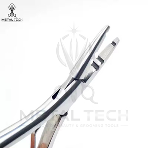Pince de retrait d'extensions capillaires en acier inoxydable avec poignée ergonomique rainurée, ouvre-anneaux micro-liens, outils de démolition de liens à la kératine - Product Image 5