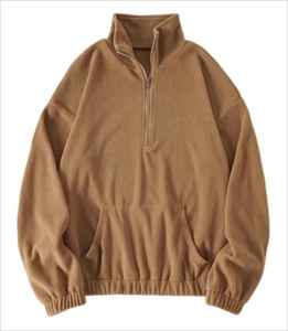 Sudadera con capucha de media cremallera para hombre, estilo urbano, de felpa francesa, con bordado y logotipo personalizado, 100% algodón, para invierno - Product Image 6