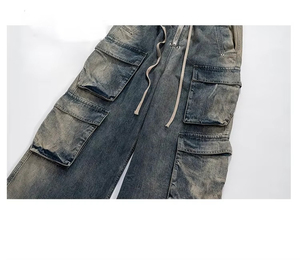 Pantalon en jean noir ample pour homme, coupe originale, nouvelle collection, style designer, pantalon en denim baggy pour grands garçons, style Polar Skate - Product Image 6