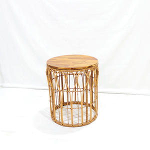 Hot Sales Wood & Iron Rattan Coffee <b>Table</b> <b>Round</b> <b>Patio</b> Furniture Sturdy Frame - Product Image 3