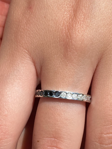 Bague Classique SV JEWELS Eternity Band avec Diamants Créés en Laboratoire, Sertissage Pavé, Plaqué Rhodium, Argent 925, Style Hip Hop, Certifiée IGI, pour Mariage - Product Image 3