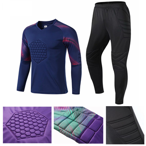 Camiseta de Portero de Fútbol Unisex de Manga Larga, Cuello en V, Estampado Geométrico por Transferencia de Calor, Poliéster que Absorbe la Humedad, Corte Regular para Adultos - Product Image 4