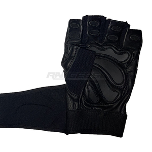 PU Leather <b>Weight</b> Lifting <b>Gloves</b> Black Gym Training <b>Gloves</b> with Wrist Support Heavy Workouts Custom Logo Strength Grip <b>Gloves</b> - Product Image 4