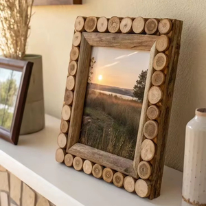 Wholesale Supplier Handmade Wood Slice Picture <b>Frame</b> Trending Tabletop Photo Holder High Quality Customize Unique Design - Product Image 1