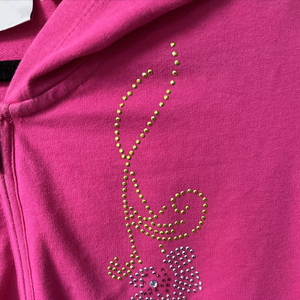 Sudadera con capucha de alta calidad, gruesa, de 2 piezas, con cremallera, para mujer, con pedrería, nuevo estilo, logotipo personalizado, talla grande, sudadera con pedrería para mujer - Product Image 6
