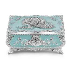 Antique Silver Embossed Metal Jewelry <b>Box</b> Handcrafted Floral Pattern <b>Trinket</b> Holder Storage Chest Case Wholesale - Product Image 2
