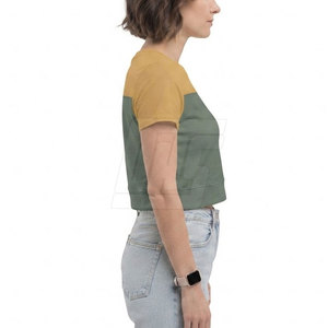 T-shirts courts élégants pour femmes, tissu doux, tenue décontractée d'été, style streetwear tendance, look mode - Product Image 4