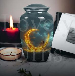 Urna grande Lunar, esencial para urnas funerarias con temática abstracta, para cenizas humanas, recuerdo decorativo y tributo. - Product Image 2