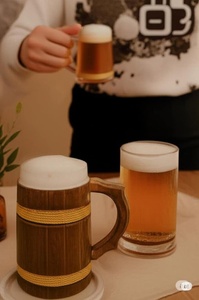 Jarra de Cerveza Hecha a Mano de Madera de Sheesham con Detalle de Cuerda: Decoración Rústica para Bar - Product Image 2