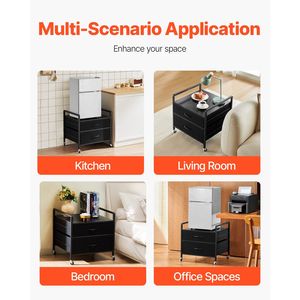 Organizzatore per Mini Frigo con Capacità di 80 kg, 2 Cassetti e 4 Ruote Girevoli, Supporto Mobile e Contenitore per Mini Frigo - Product Image 2