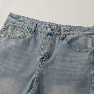 Flared <b>Jeans</b> Men Classic Streetwear <b>Raw</b> <b>Hem</b> Vintage <b>Jeans</b> Pants Straight Leg Baggy <b>Jeans</b> Men - Product Image 4