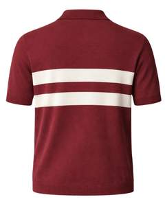 Polo de punto a rayas rojas y blancas personalizado para hombre, manga corta, dobladillo acanalado, corte ajustado, informal, mezcla de algodón, fabricante personalizado - Product Image 5