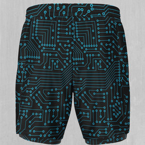 Team <b>Builder</b> Custom Men's 100% Cotton Eco-Friendly Circuit Board Print Running Shorts | Quick Dry Compression Gym Workout Shorts - Product Image 3