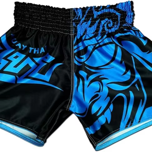 Shorts de Muay Thai personnalisés en gros pour clubs - Respirants, extensibles, séchage rapide, unisexe, pour adultes, pour la boxe et les arts martiaux - Product Image 1