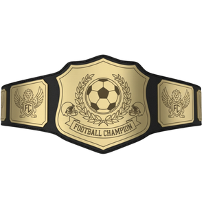 Ceinture de champion de football avec emblème doré et design football, ceinture en cuir de qualité supérieure personnalisable pour le sport - Product Image 6