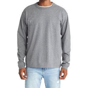 Camiseta de Manga Larga con Cuello Redondo para Hombre, Estilo Casual, Personalizada al por Mayor, de Alta Calidad, Corte Regular, Color Liso, Mezcla de Algodón - Product Image 1