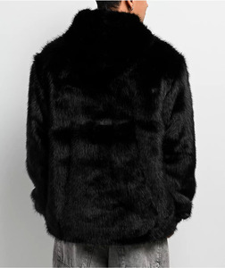 Sweat-shirt unisexe personnalisé en fausse fourrure moelleuse pour homme, mode hiver, sweat-shirt à capuche en velours doux et confortable, noir, pour homme - Product Image 3