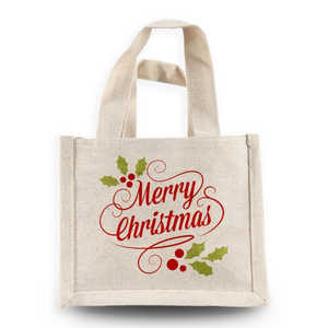 Sac cadeau moyen réutilisable avec logo personnalisé imprimé |   Sac de courses Jucos au design festif de Noël, vente en gros, écologique - Product Image 2