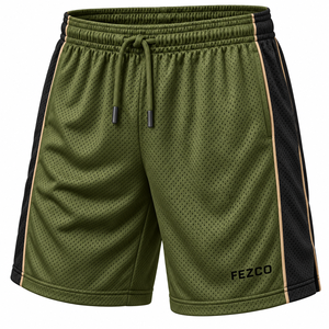 Shorts de sport pour hommes à faible MOQ, motif uni, OEM, sublimation numérique, respirants, en maille, pour l'été - Product Image 5